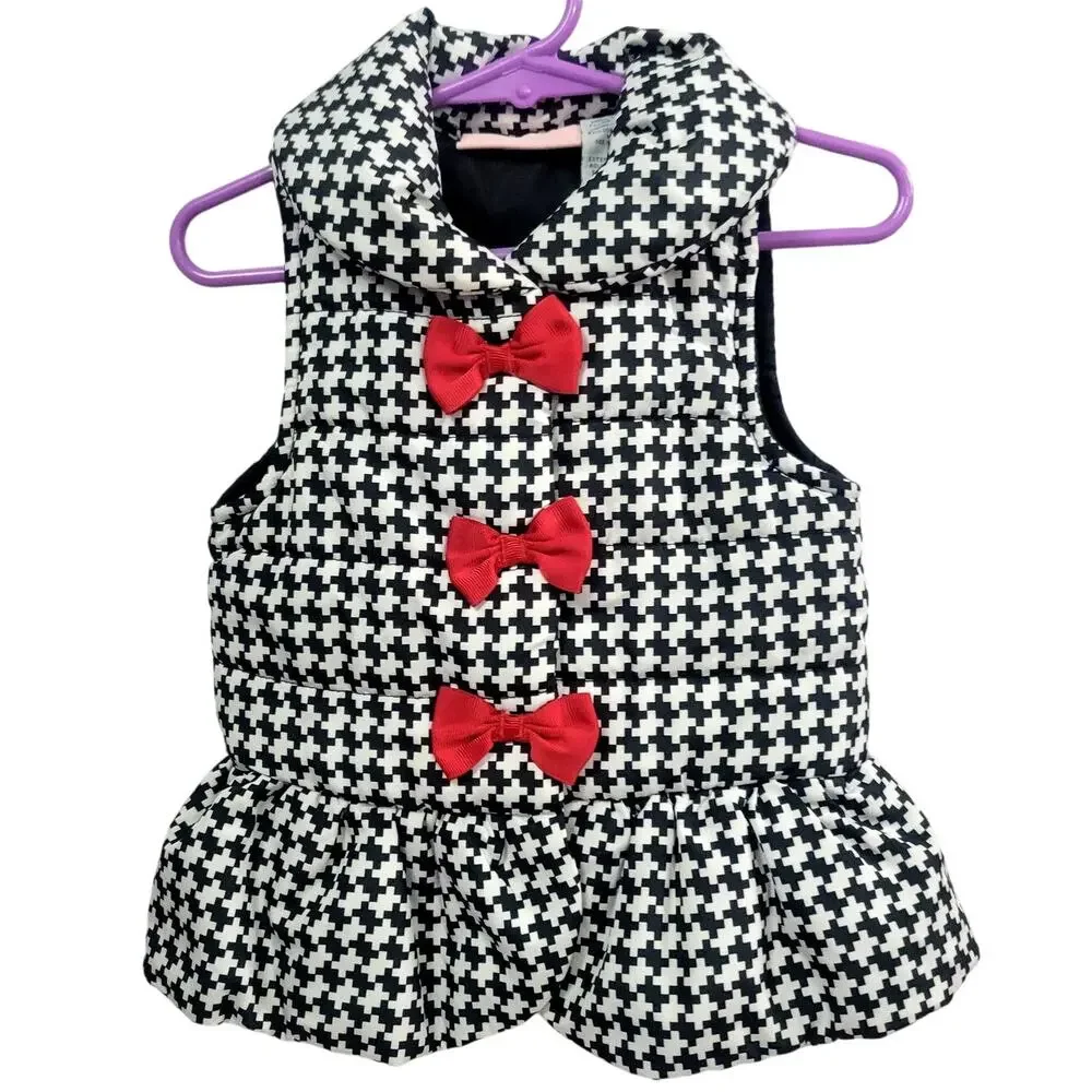 Kid's Headquarters Black and White Puffer Vest Girl's‎ Size 2T